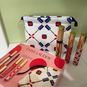 Estee Lauder Pure Color Envy Lip Set 3 Full Size Lip Shines Mascara